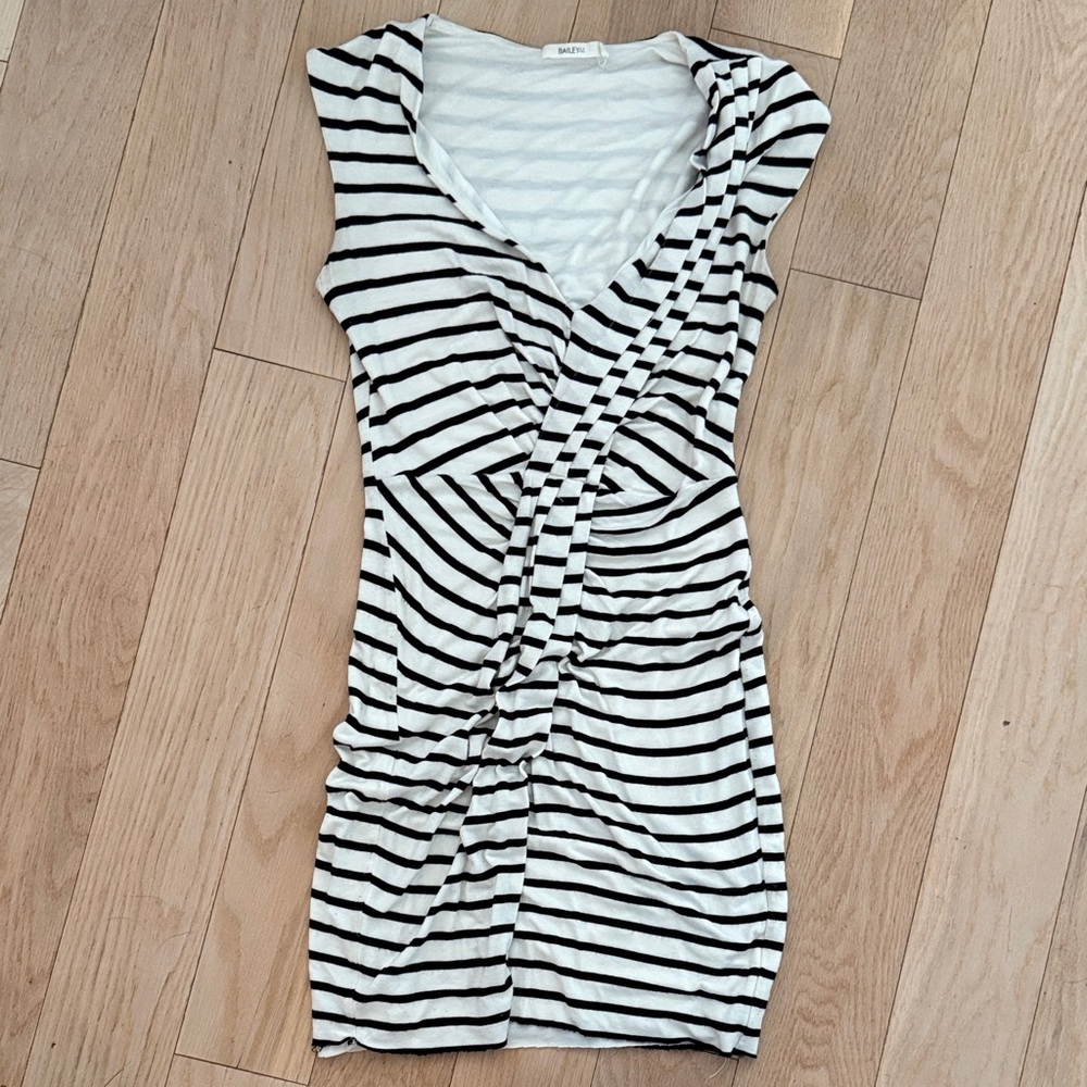 Anthropologie Black and White Striped Mini Dress